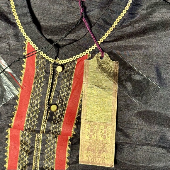 NWT Javanese Print Satin Festive Kurta #1 - Picture 4 of 6